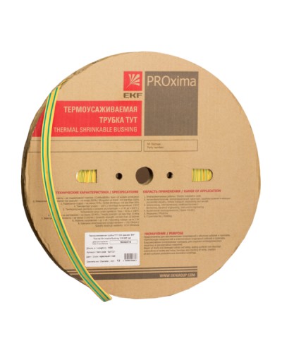 Термоусаживаемая трубка ТУТ нг 16/8 жел-зел рулон EKF PROxima (tut-16-yg) в Новороссийске Аксессуары для кабель-канала Pintop.ru