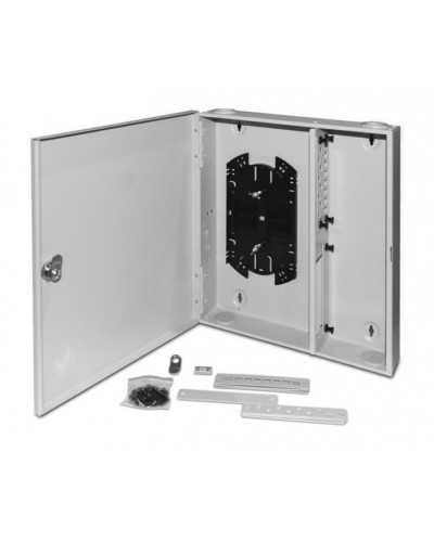 Бокс оптический универсальный настенный, от 8 до 32 портов (SC, duplex LC, ST, FC) Hyperline FO-WBX-4xSLT-W140H42-32UN-GY в Новороссийске Кросс оптический Pintop.ru