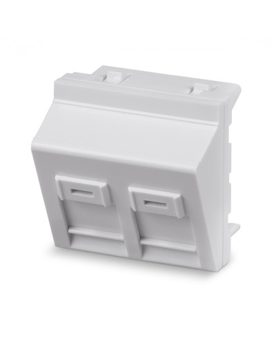 Вставка 45x45 (Mosaic) для 2 модулей формата Keystone Jack, угловая Cabeus (FP-A-45-2M) в Новороссийске Модули Keystone Pintop.ru