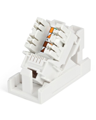 Розетка RJ-45, одинарная, категория 5е, с наклонным модулем Hyperline SIP2K-C5E-M45-22.5 в Новороссийске Аксессуары для кабель-канала Pintop.ru