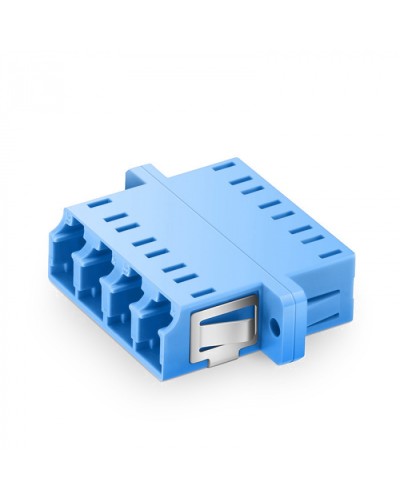 Оптический адаптер OS2, квадро LC, с фланцами, синий Eurolan (36A-S2-4L-02BU) в Новороссийске Проходные адаптеры и розетки оптические Pintop.ru