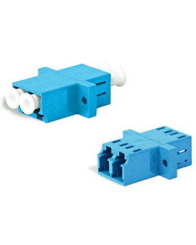 Адаптер оптический проходной LC/UPC-LC/UPC, SM, duplex, корпус пластиковый, синий, белые колпачки LC/UPC-LC/UPC Hyperline FA-P11Z-DLC/DLC-N/WH-BL в Новороссийске Проходные адаптеры и розетки оптические Pintop.ru