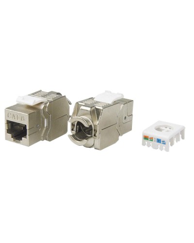 Вставка Keystone Jack RJ-45(8P8C) Hyperline KJ8-8P8C-C6-180-TLS-SH-F-WH в Новороссийске Модули Keystone Pintop.ru