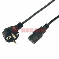 Шнур сетевой Евро 0.75мм² 1.8М (PVC) (с заземлением) (10шт/уп) REXANT 11-1131