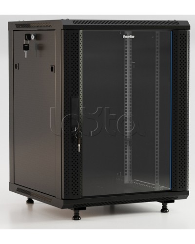 Шкаф настенный Hyperline TWB-FC-1566-GP-RAL9004 в Новороссийске Шкафы, щиты, боксы, компоненты СКС Pintop.ru