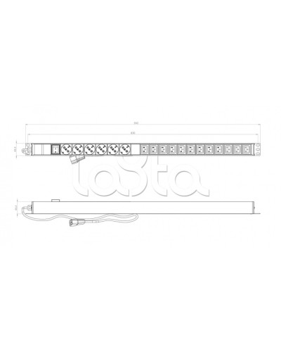 Блок розеток вертикальный черн Hyperline (SHE-6SH-12IEC-2.5AIEC) в Новороссийске Блоки розеток Pintop.ru