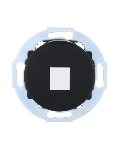 Розетка телефонная RJ-12 с накладкой (черный) Vintage (885508-1) в Новороссийске Розетки компьютерные и телефонные Pintop.ru