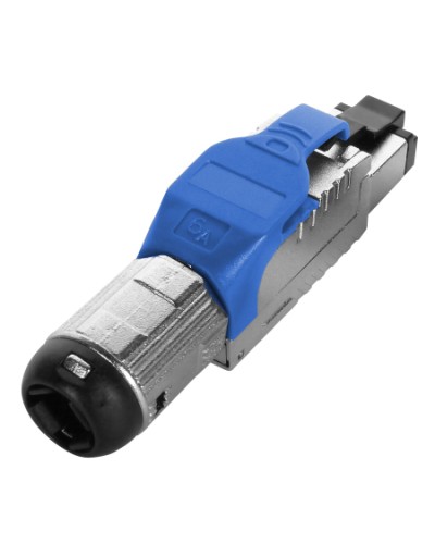 Разъем полевой оконцовки RJ-45 Hyperline (PLUE-8P8C-S-C6A-SH-BL) в Новороссийске Патч-корды и пигтейлы Pintop.ru