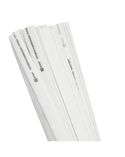 Термоусаживаемая трубка ТУТ нг 12/6 белая в отрезках по 1м EKF PROxima (tut-12-w-1m) в Новороссийске Аксессуары для кабель-канала Pintop.ru