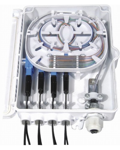 Бокс оптический настенный, 8 портов (SC, duplex LC), без пигтейлов и проходных адаптеров Hyperline FO-WBI-8A-GY в Новороссийске Кросс оптический Pintop.ru