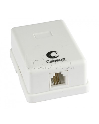 Розетка телефонная RJ-12(6P4C), одинарная, внешняя, белая Cabeus WS-6P4C-TEL-1 в Новороссийске Розетки компьютерные и телефонные Pintop.ru