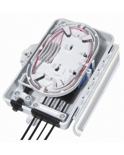 Бокс оптический настенный, 4 порта (SC, duplex LC), без пигтейлов и проходных адаптеров Hyperline FO-WBI-4A-GY в Новороссийске Кросс оптический Pintop.ru