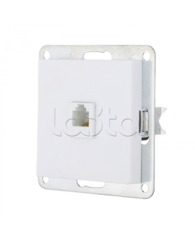 Розетка телефонная RJ-12 с накладкой (белый) LK 80 Экопласт (845504-1) в Новороссийске Розетки компьютерные и телефонные Pintop.ru