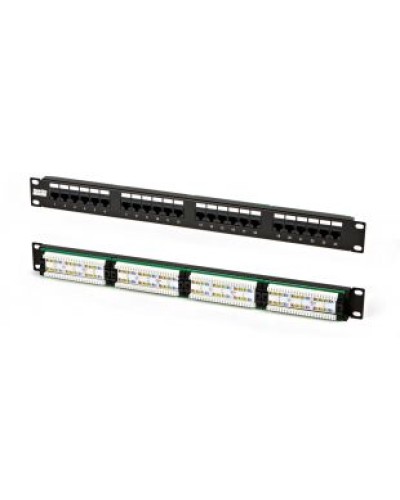 Патч-панель высокой плотности 19, 0.5U, 24 порта RJ-45, категория 5e, Dual IDC Hyperline PPHD-19-24-8P8C-C5e-110D в Новороссийске Патч панель Pintop.ru