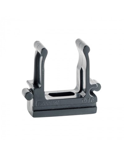 CF16G Держатель (клипса), без галогена, для труб D16мм, цвет чёрный (50шт)Экопласт (41716-50HF-BL) в Новороссийске Держатели, клипсы, скобы Pintop.ru