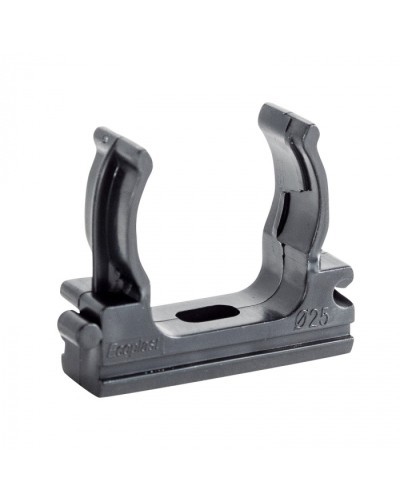 CF25G Держатель (клипса), без галогена, для труб D25мм, цвет чёрный (10шт) Экопласт (41725-10HF-BL) в Новороссийске Держатели, клипсы, скобы Pintop.ru