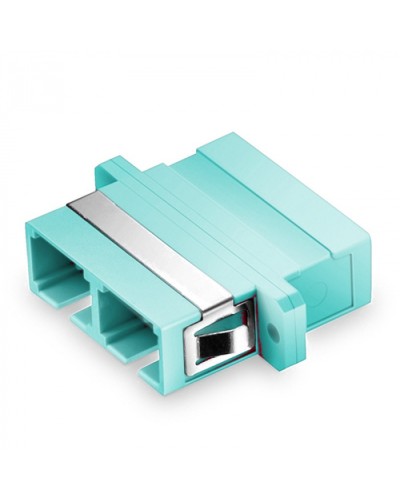 Оптический адаптер, OM3, дуплекс SC, с фланцами, бирюзовый Eurolan (36A-30-2S-02AQ) в Новороссийске Проходные адаптеры и розетки оптические Pintop.ru