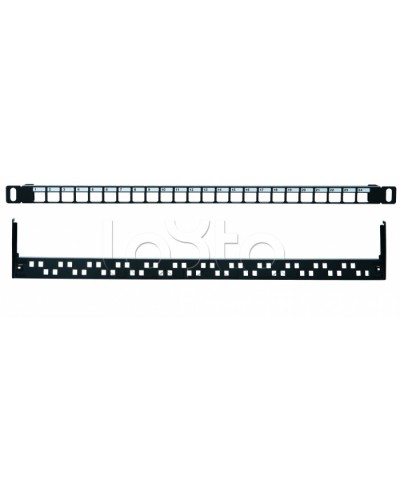 Коммутационная панель 19” наборная, UTP, 0,5U, 24 порта, черный Eurolan (27B-00-24-05BL) в Новороссийске Патч панель Pintop.ru