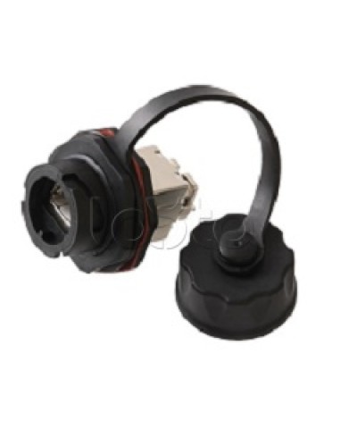 Индустриальный модуль-вставка NIKOMAX, Кат.6a (Класс Ea), 500МГц, RJ45/8P8C, 110/KRONE, T568A/B, экранированный, IP67, с защитной крышкой, черный NIKOMAX (NMC-KJSA2-IS-BK) в Новороссийске Модули Keystone Pintop.ru