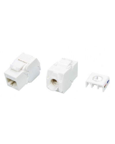 Вставка Keystone Jack RJ-45(8P8C) Hyperline KJ8-8P8C-C6A-180-TLS-WH в Новороссийске Модули Keystone Pintop.ru