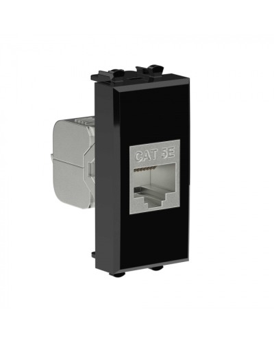 Avanti Компьютерная розетка RJ-45 без шторки модульная, кат.5е экран., Черный квадрат 1модуль DKC (4402761) в Новороссийске Коннекторы Pintop.ru