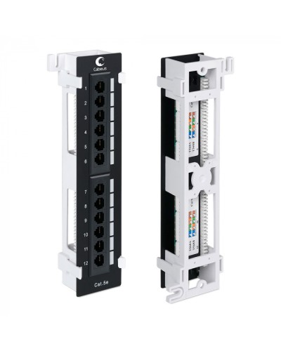 Патч-панель настенная, 12 портов RJ-45, категория 5е, с подставкой Cabeus PL-12-Cat.5e-WL-Dual IDC в Новороссийске Патч панель Pintop.ru