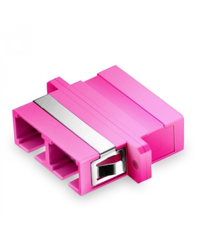 Оптический адаптер OM4, дуплекс SC, с фланцами, пурпурный Eurolan (36A-40-2S-02MG) в Новороссийске Проходные адаптеры и розетки оптические Pintop.ru