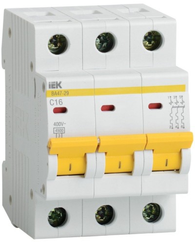 Авт. выкл. ВА47-29 3Р 25А 4,5кА х-ка С GENERICA IEK (MVA25-3-025-C) в Новороссийске Электротехническое оборудование Pintop.ru