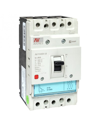 Автоматический выключатель AV POWER-1/3 80А 80kA TR EKF AVERES (mccb-13-80H-TR-av) в Новороссийске Электротехническое оборудование Pintop.ru