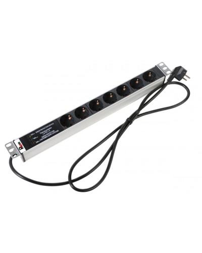 Блок розеток 1U, 7 розеток Schuko Rem R-16-7S-FI-440-3 в Новороссийске Блоки розеток Pintop.ru