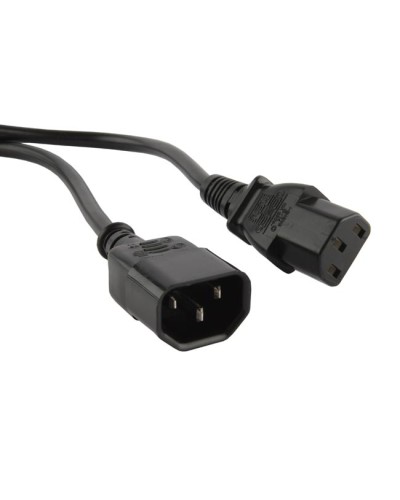 Кабель питания с заземлением Hyperline PWC-IEC13-IEC14-1.8-BK в Новороссийске Патч-корды и пигтейлы Pintop.ru