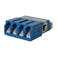 Адаптер оптический LC OM3, со шторкой, корпус SC, квадро LANMASTER (LAN-4LCS/SH-AM-OM3)