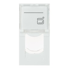 Адаптер 22,5х45 мм со шторкой для модуля Keystone, 1 порт (модуль), белый Datarex (DR-513200)