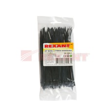 Хомут-стяжка нейлоновый 3х150 мм чёрный (100шт/уп) REXANT 07-0151