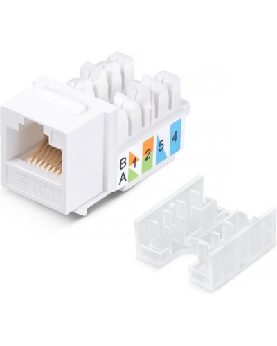 Модуль Keystone Jack RJ-45(8P8C), UTP неэкранированный, CAT 5e, тип 90 градусов, белый REXANT PRO 02-0064 в Новороссийске Модули Keystone Pintop.ru