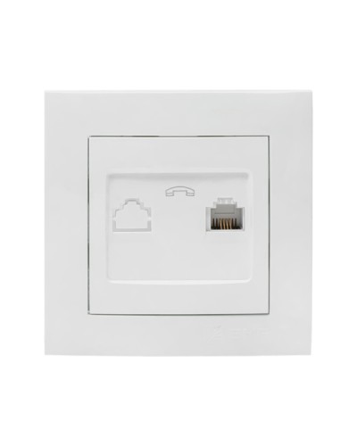 Валенсия розетка телефонная RG-11 1-местная белая EKF PROxima (EWT01-034-10) в Новороссийске Розетки компьютерные и телефонные Pintop.ru