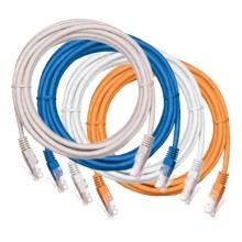 Шнур коммутационный NETLAN U/UTP 4 пары, Кат.5е (Класс D), 100МГц, 2хRJ45/8P8C, T568B, заливной, многожильный, BC (чистая медь), PVC нг(B), оранжевый, 3м, уп-ка 10шт. NETLAN EC-PC4UD55B-BC-PVC-030-OR-10