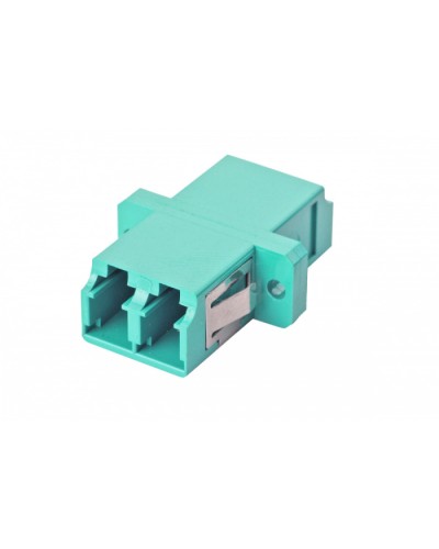 Оптический адаптер OM3, дуплекс LC, с фланцами, бирюзовый Eurolan (36A-30-2L-02AQ) в Новороссийске Проходные адаптеры и розетки оптические Pintop.ru