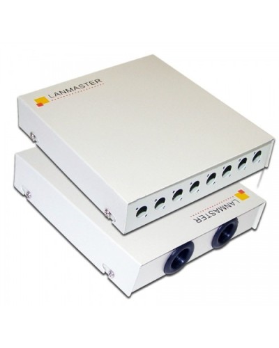 Кросс оптический настенный, металлический, на 8 FC адаптеров LANMASTER LAN-FOBM-WM-8FC в Новороссийске Кросс оптический Pintop.ru