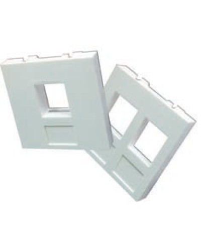 Вставка 45x45 на 2 кейстоуна, со шторками, маркировкой и иконками, белая LANMASTER LAN-SIP-24М-WH в Новороссийске Аксессуары для кабель-канала Pintop.ru