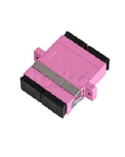 Адаптер NIKOMAX волоконно-оптический, соединительный, многомодовый, стандарта OM4, SC/UPC-SC/UPC, двойной, пластиковый, без шторки, с фланцами, маджента, уп-ка 2шт. NIKOMAX (NMF-OA2M4-FN-SCU-SCU-MG-2) в Новороссийске Проходные адаптеры и розетки оптические 