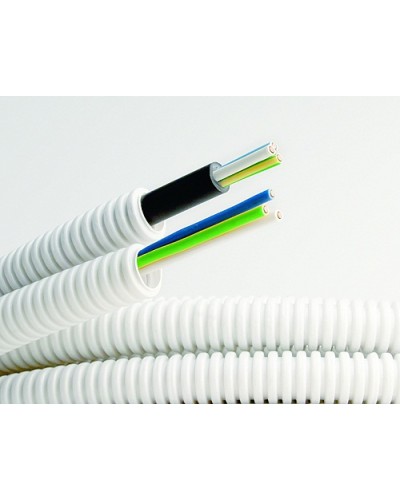 Электротруба ПВХ гибкая гофр. д.16мм, цвет серый, с кабелем ВВГнг(А)-LS 3х1,5мм² РЭК ГОСТ+, 50м DKC 9L91650 в Новороссийске Труба гофрированная Pintop.ru