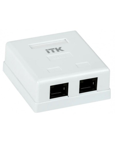 ITK Настенная информационная розетка RJ-45, кат.6, 2-порта (CS2-1C6U-22) в Новороссийске Коннекторы Pintop.ru