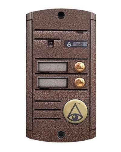 Видеопанель вызывная накладная цветная на 2 абонента Activision AVP-452 (PAL, медь) в Новороссийске Вызывные видеопанели малоабонентные Pintop.ru