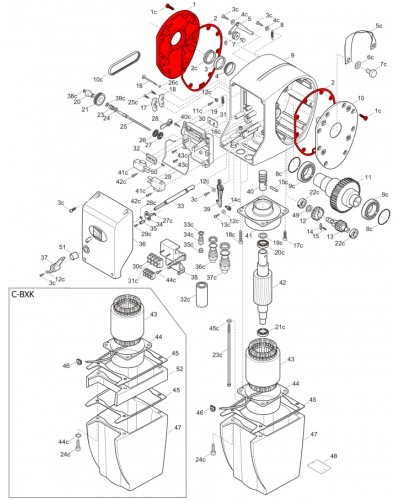 Правая крышка редуктора C-BX Came 119RICX026 в Новороссийске Запчасти для шлагбаумов и автоматики Pintop.ru