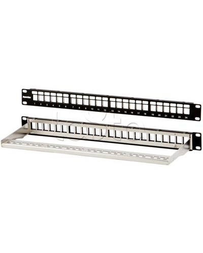 Модульная патч-панель 19, 24 порта, Flat Type, 1U, для экранированных модулей Hyperline PPBL3-19-24-SH-RM в Новороссийске Патч панель Pintop.ru