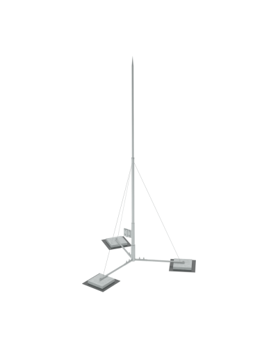 Вольностоящая молниеприемная мачта составная H12,1 м разборное основание HD КМ-Профиль (RTVMR-H12.1 HD) в Новороссийске Монтажные материалы Pintop.ru