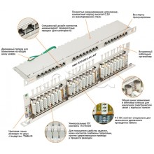 Патч-панель 19", 0.5U, 24xRJ45 NIKOMAX (NMC-RP24SD2-HU-MT)