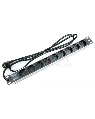 Блок на 9 розеток EU горизонтальный для 19 шкафов Cabeus (PDU-9P-2EU) в Новороссийске Блоки розеток Pintop.ru