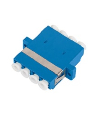Адаптер NIKOMAX волоконно-оптический, соединительный, одномодовый, стандарта OS2, LC/UPC-LC/UPC, квадро, пластиковый, без шторки, с фланцами, синий, уп-ка 2шт. в Новороссийске Проходные адаптеры и розетки оптические Pintop.ru